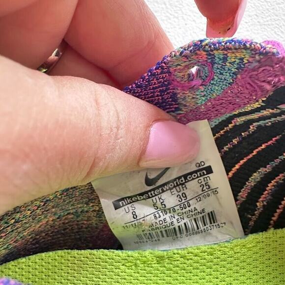 Nike Free RN Flyknit Women's Size 8 Running Shoes Hyper Purple Lace Up Athletic - Picture 10 of 11